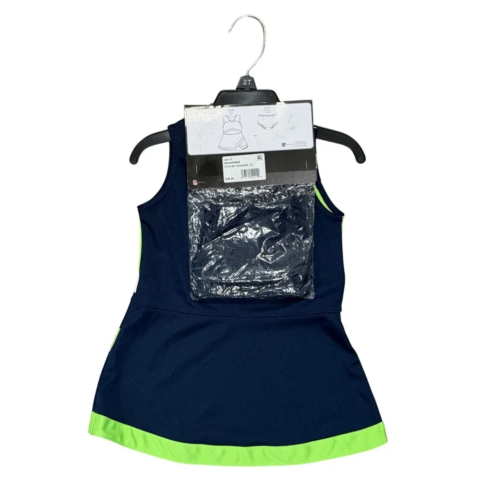 NFL Seattle Seahawks Cheerleader Set Toddler 2T Blue Green 9K1T1CC00-SEA *NEW*